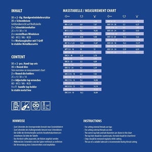 a+s Gewindeschneider-Set, 110-tlg. (M6–M12 + Zollgewinde)