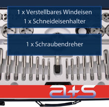Lade das Bild in den Galerie-Viewer, a+s Gewindeschneider-Set Zoll, 45-tlg. (UNC/UNF 1/8–3/4&quot;)