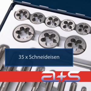 a+s Gewindeschneider-Set, 110-tlg. (M6–M12 + Zollgewinde)