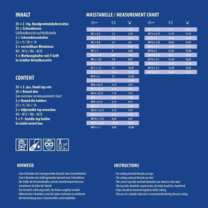 a+s Gewindeschneider-Set, 110-tlg. (M2–M16, MF)