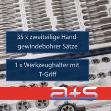 Lade das Bild in den Galerie-Viewer, a+s Gewindeschneider-Set, 110-tlg. (M2–M16, MF)