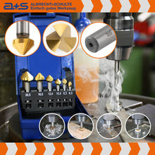 Lade das Bild in den Galerie-Viewer, a+s Kegelsenker-Set, 6-tlg., TiN-beschichtet (M3–M10)