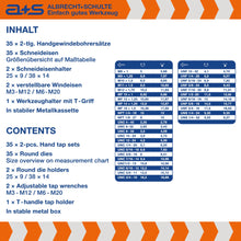 Lade das Bild in den Galerie-Viewer, a+s Gewindeschneider-Set, 110-tlg. (M, MF, UNC, UNF, UNS, NPT)