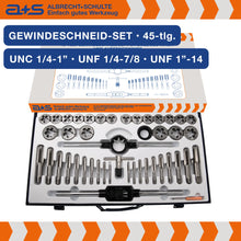 Lade das Bild in den Galerie-Viewer, a+s Gewindeschneider-Set Zoll, 45-tlg. (UNC/UNF)