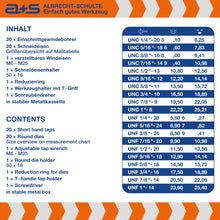 Lade das Bild in den Galerie-Viewer, a+s Gewindeschneider-Set Zoll, 45-tlg. (UNC/UNF)