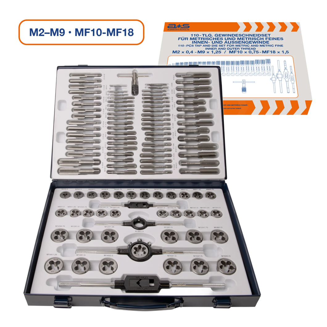 a+s Gewindeschneider-Set, 110-tlg. (M2–M16, MF)