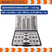 Lade das Bild in den Galerie-Viewer, a+s Gewindeschneider-Set, 110-tlg. (M2–M16, MF)