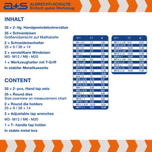 Lade das Bild in den Galerie-Viewer, a+s Gewindeschneider-Set, 110-tlg. (M2–M16, MF)