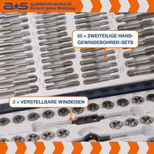 Lade das Bild in den Galerie-Viewer, a+s Gewindeschneider-Set, 110-tlg. (M2–M16, MF)
