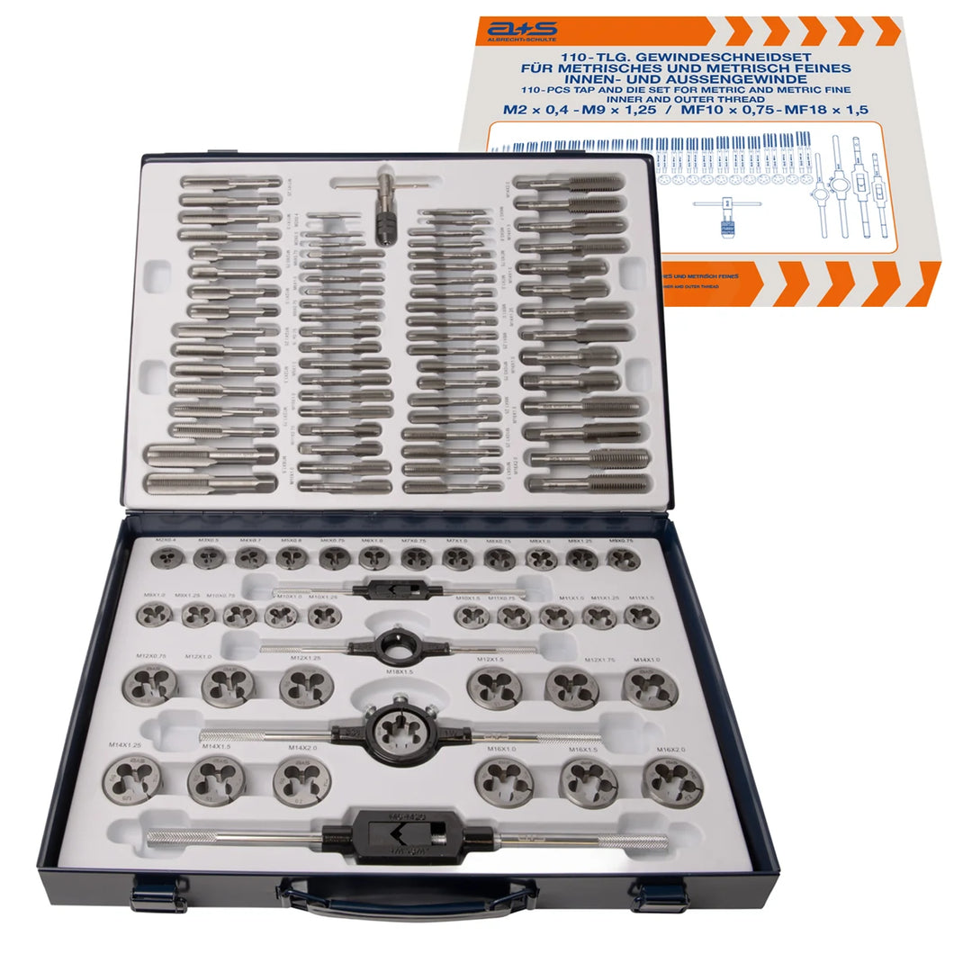 a+s Gewindeschneider-Set, 110-tlg. (M2–M16, MF)