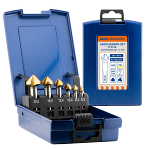 a+s Kegelsenker-Set, 6-tlg., TiN-beschichtet (M3–M10)