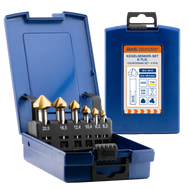 a+s Kegelsenker-Set, 6-tlg., TiN-beschichtet (M3–M10)