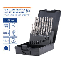 Load image into Gallery viewer, a+s HSS twist drill set 1-10.0 mm, 19 pieces.
