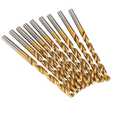 10 x Stk. Spiralbohrer Metallbohrer DIN 388 HSSG TiN (0,5 mm - 10,0 mm) - Bohrer-Outlet
